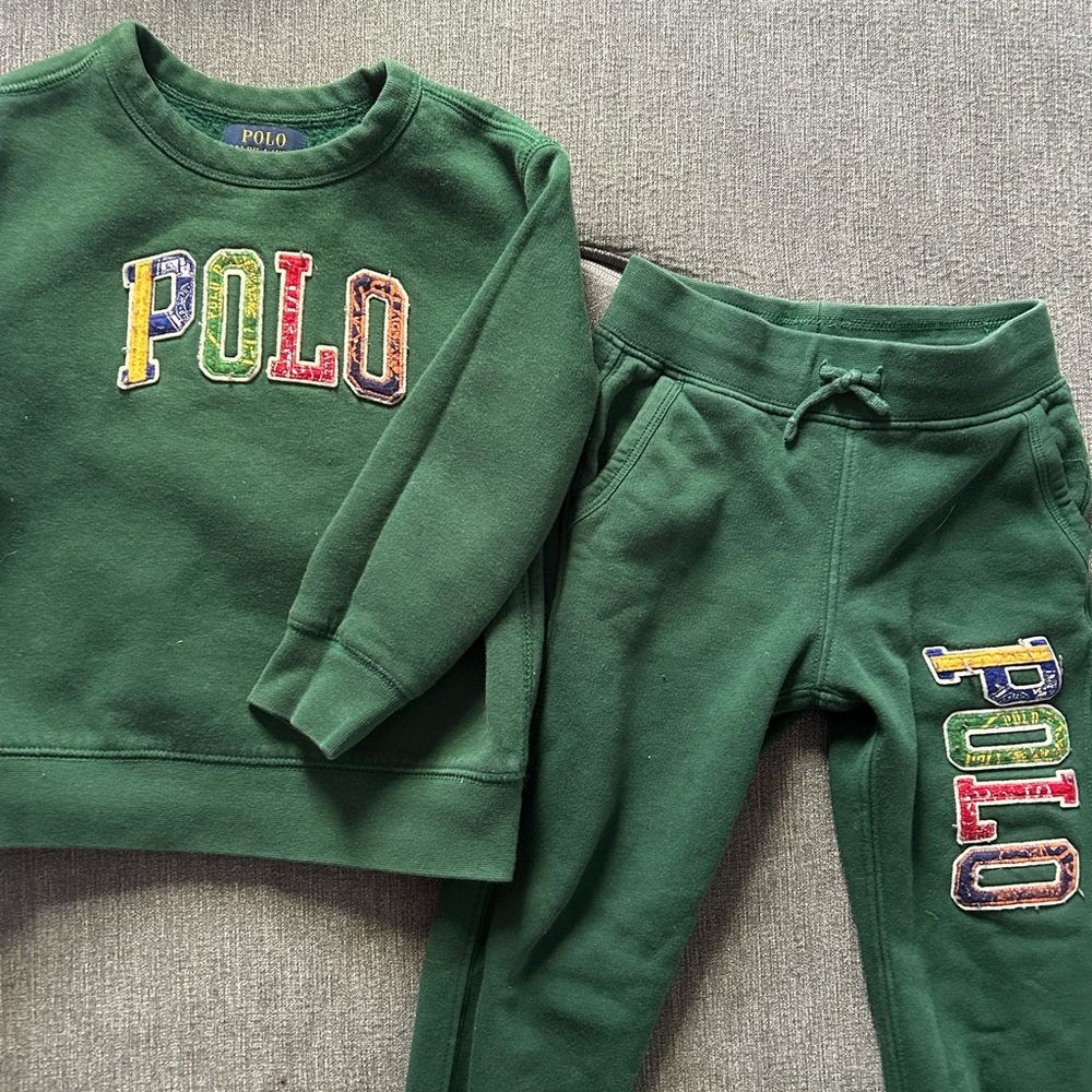 Polo by Ralph Lauren Kids Green Sweatshirt and Joggers Set